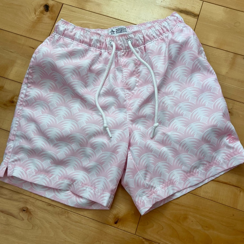Original Penguin Pink and White Athletic Shorts